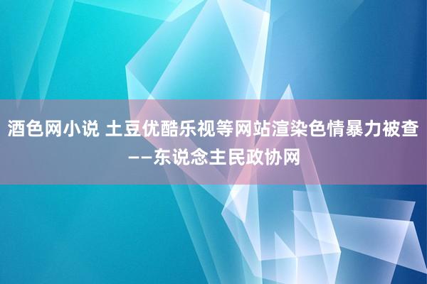 酒色网小说 土豆优酷乐视等网站渲染色情暴力被查——东说念主民政协网